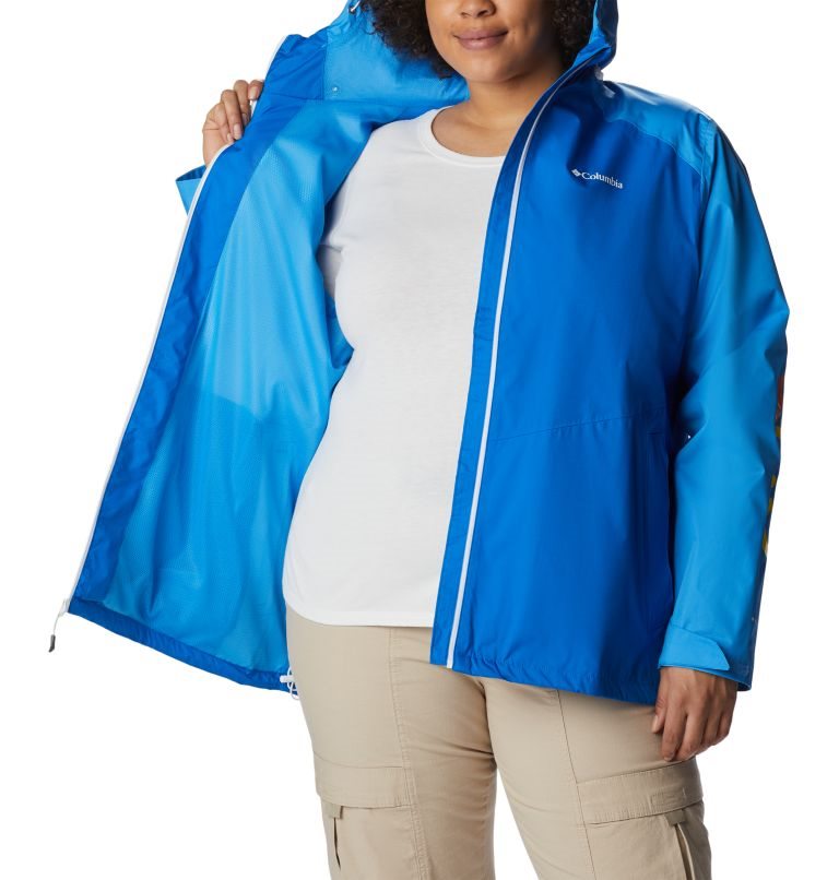 Women's Columbia GirlTrek Inner Limits Rain Jackets Blue | Plus Size CA-JA341